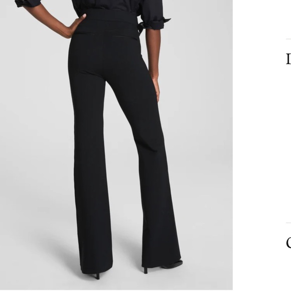 Spanx PerfectFit Ponte Flare Pants Black Small Petite High Rise Dressy Work - Picture 4 of 9